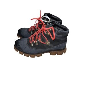 Sperry Boots Duck Ankle Waterproof‎ Lug Sole Sample Black Red Laces 7